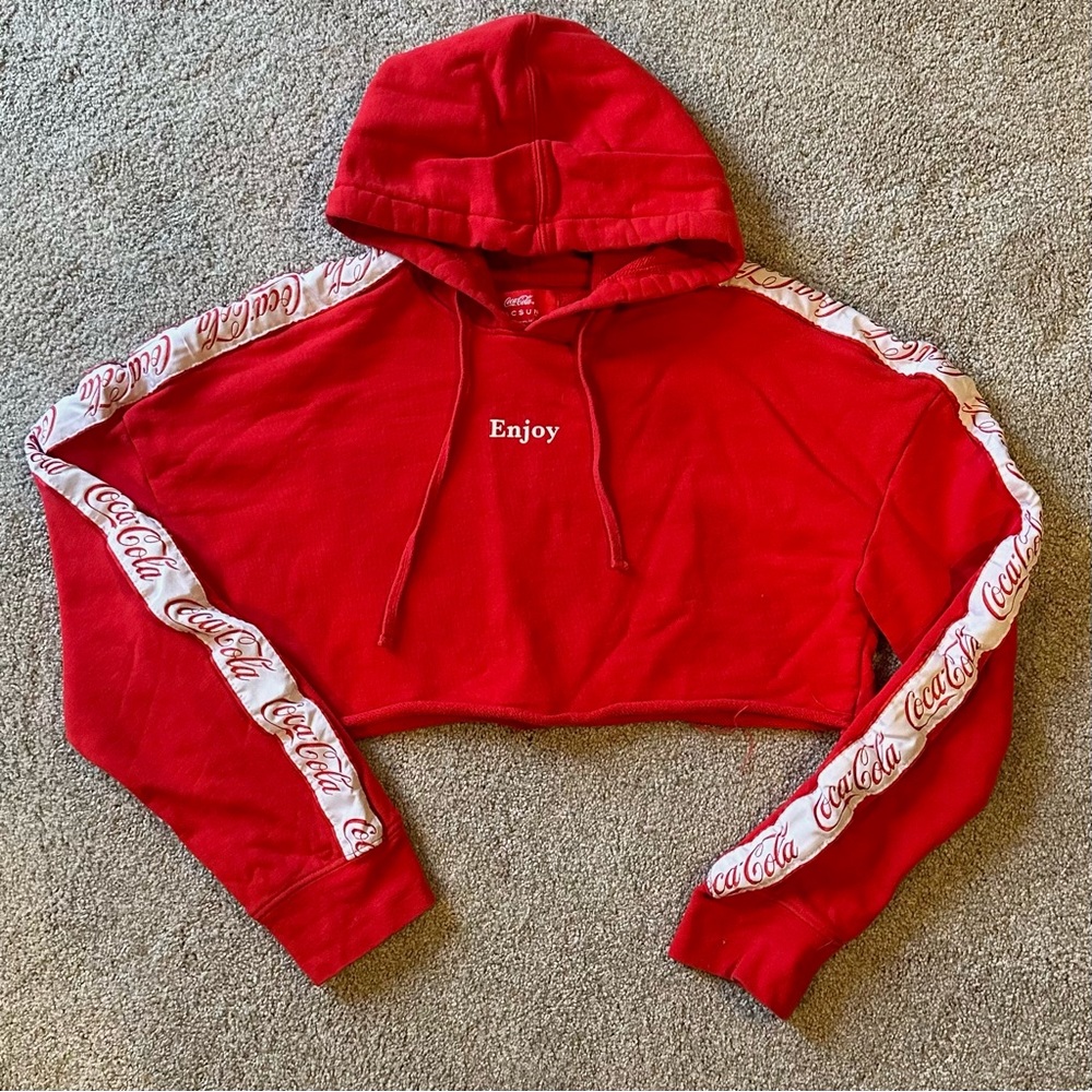 Vintage PacSun x Coca-Cola Cropped Hoodie - Size Small